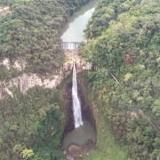 Vista a&eacute;rea da Cascata do Herval, em Santa Maria do Herval.
