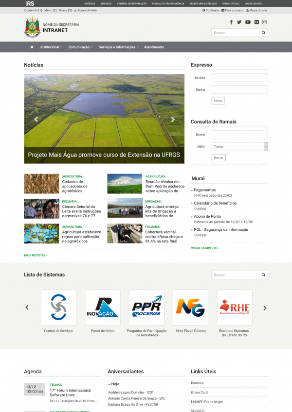Home modelo intranet